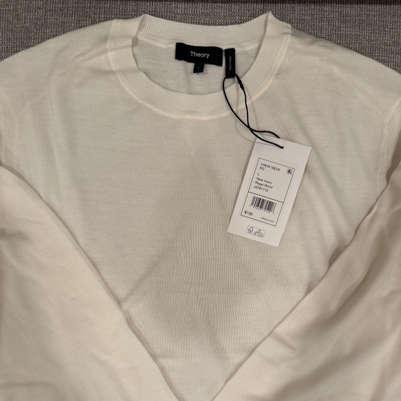 Theory Regal Wool Crew Neck Sweater (New Ivory / Large)